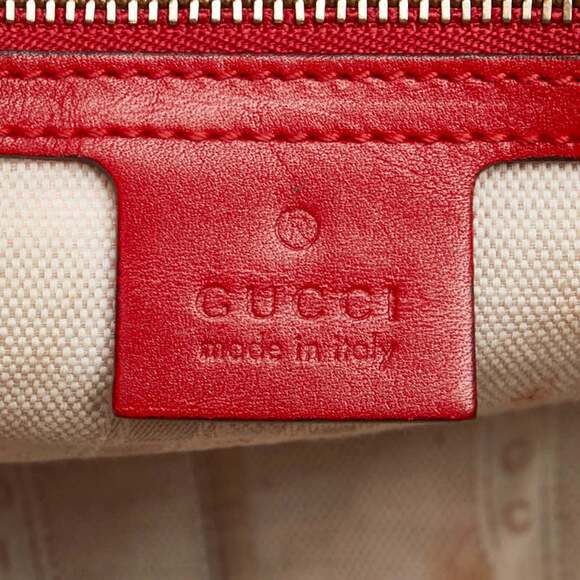 Gucci GG embossed handbag/shoulder bag, 2-way, 354224, red leather, women's. - Picture 13 of 16